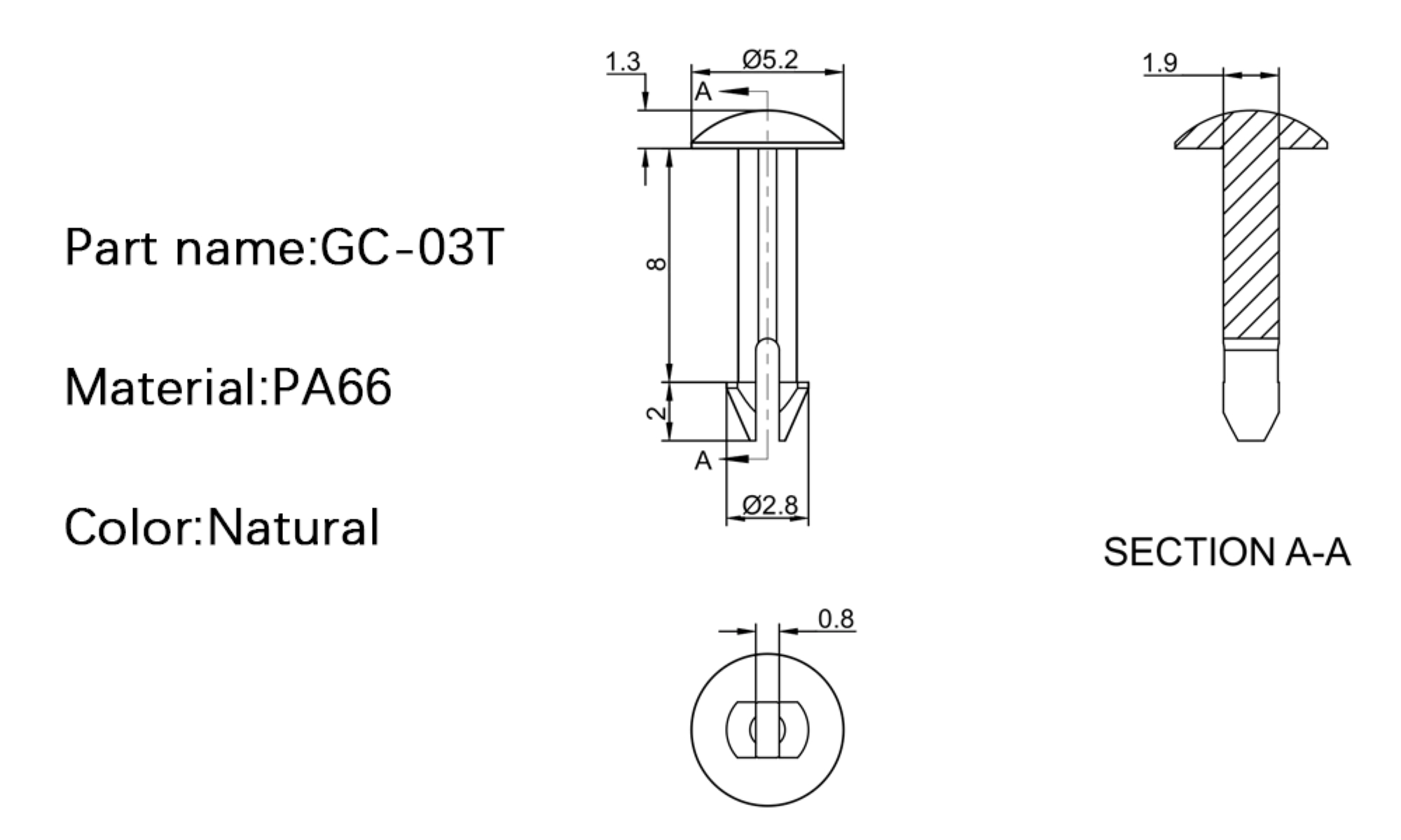 Plastic Canoe Clip GC-03T